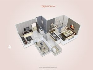 1 bhk cut section utopia